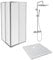 Jacob Delafon Receveur Douche Ipso 90 x 90 + paroi Porte d'angle coulissante + Colonne Douche