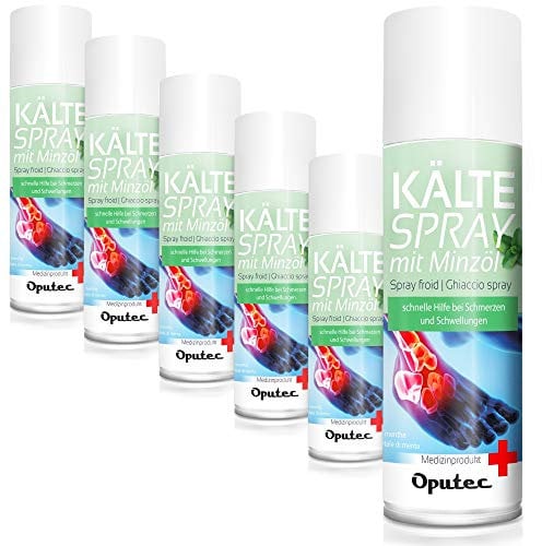6 x 400ml Oputec Kältespray Eisspray Sport: Erste-Hilfe-Spray bei Sportverletzungen, Schmerzen und Schwellungen (Minze) - Medizinisches Kühlspray für jedes Erste-Hilfe-Set