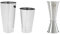 Barfly M37009 Weighted Cocktail Mixing Shaker Tin Set, Stainless Steel, 18 oz and 28 oz & M37002 Japanese Style Jigger, Stainless Steel, 25 ml x 50 ml