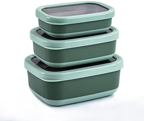 Lille Home Premium Stainless Steel Food Containers/Bento Lunch Box With Anti-Slip Exterior, Set of 3, 470ML, 900ML,1.4L, Leakproof, BPA Free
