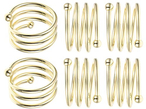 HEMOTON 6st Servietten Ring Servietten Schnalle Dekorativer Serviettenring Hochzeitsempfang Serviettenring Spiralförmiger Handtuchring Hochzeit Serviettenring Eisen Geschirr Bankett Perle