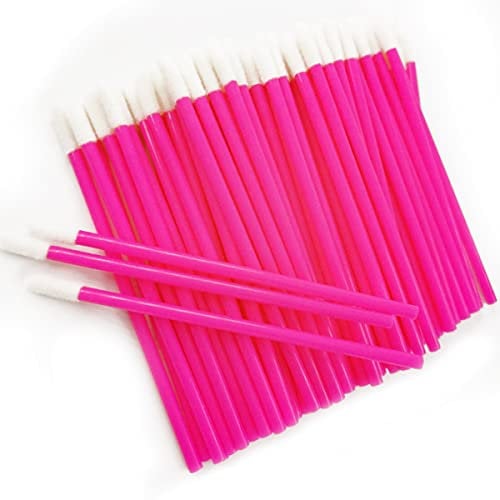 ZHIYE Lip Brushes, 200Pcs Rosered Lip Brushes Make Up Brush Lipstick Lip Gloss Wands Applicator Tool Makeup Beauty Tool Kits
