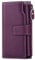 Sendefn Portefeuille en cuir véritable pour femme - Grande capacité, fuchsia
