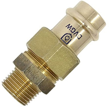 Verschraubung AG 28 mm x 1 aus Rotguss - Pressfittinge Pressanschluss b-press DVGW V Contur