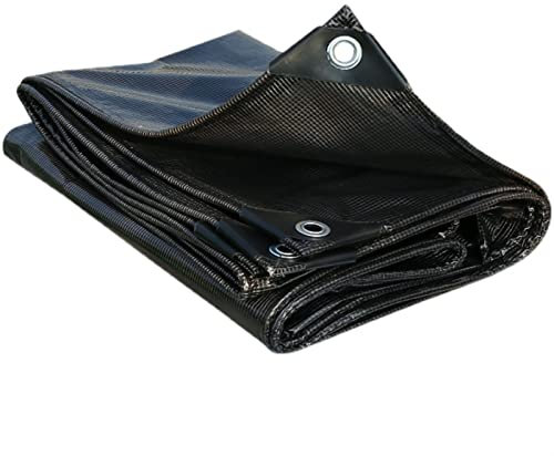 CHHD PVC Lona Impermeable, Plástico Lonas, 0,2 Mm Parasoles De Ventana Lateral Cortinas Al Aire Libre para Balcón Bote Patio Jardin Cubiertas De Plantas (Color : Black, Size : 3x3m)