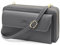 HNOOM Sac Téléphone Portable Femme Portefeuille en PU Cuir Sacs Bandoulière Femme Pochette Téléphone Portable Petit Sac à Bandoulière pour Téléphone avec Porte Carte, Bandoulière (Gris)