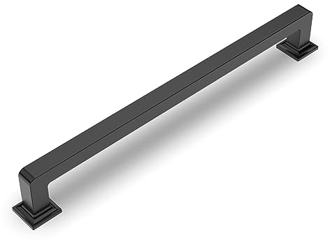 Amerdeco 6 Stück Übergewicht Möbelgriffe Schwarz küchengriffe 192mm Lochabstand Zinklegierung Schrankgriffe griffe für küchenschränkeTürgriffe Schubladengriffe UK0019…