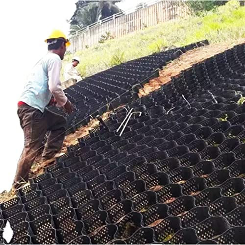 ZJMAMA Kiesgitter Hangsicherung Geogitter, Zugfestigkeit HDPE-Bodengitterstabilisator, Für Terrassen, Schuppen, Hänge, Wege, Parkplätze, Einfahrten (Color : WxL, Size : 100cm x 500cm (39inX197in))
