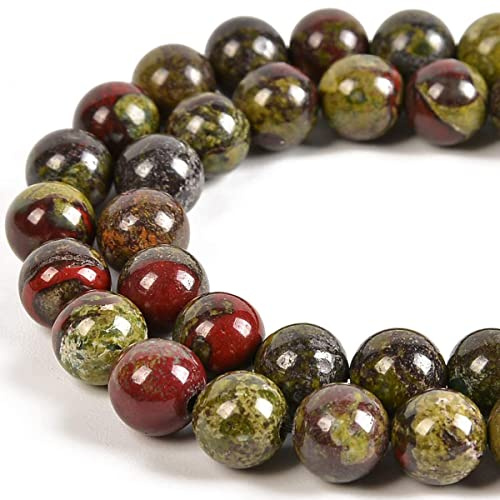 Genuine Dragon Blood Jasper Beads Round 10mm Semi Precious Gemstone Beads for Jewelry Making 38pcs 1 Strand 15