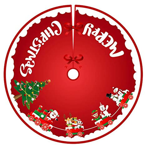 Gonna per Albero di Natale, Copri Base per Albero di Natale Decorazione della Gonna dell'albero di Natale, Decorazione Dell'Albero di Natale, Decorazioni Della Festa di Natale 90 cm (A)
