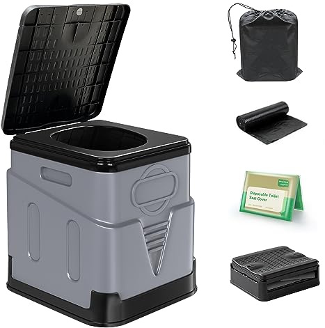 Bejetca Tragbare Toilette für Camping, Faltbare Reise-Toilette Campingtoilette Tragbare Toilette für Erwachsene Autotoilette Campingtoilette Außentoilette für Boot/Wandern/Lange Reisen/Strand