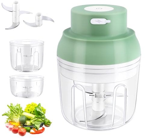 Hachoir Électrique Rechargeable Usb Sans Fil ,250 Ml Portable Mini Coupe Legumes , Mini Hachoir De Cuisine, Robot Mixeur, Pour Oignons, Ail, Poivre