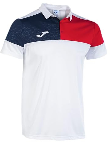 Joma Kurzarm-Poloshirt Mann Crew V Weiss rot Marineblau