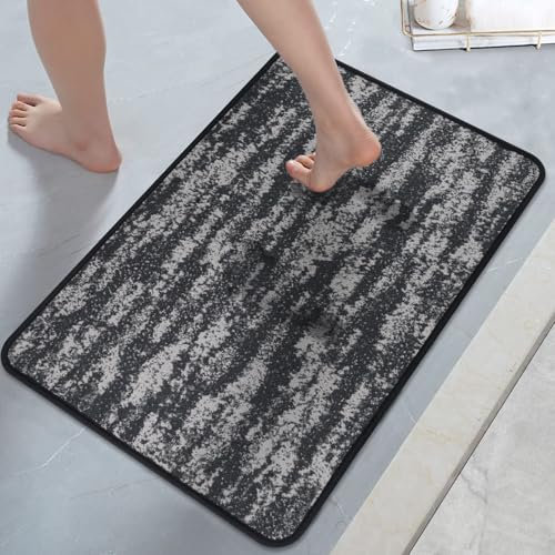 Rutschfeste Badematte Absorbierende Badezimmerteppich Waschbar: 40 x 60 cm schnelltrocknende Badteppich Badvorleger Duschvorleger für Badewanne, Duschraum und Badezimmer, Toilette, Dunkel grau