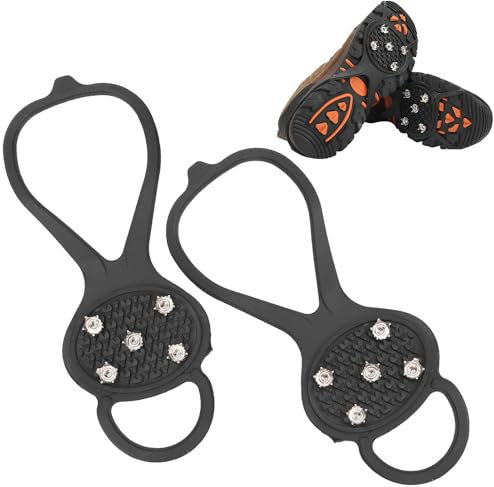Schneeschuh Spikes, 1 Paar 5 Zähne Silikon rutschfest Greifer Outdoor Wandern Steigeisen Bergsteigen Abdeckung Schuhe Spikes Steigeisen Klettern Walk Traction Ice Snow Grip für 36-49 Schuhgröße