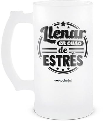 Puterful - Jarra para Cerveza - Jarra Cerveza 500ml - Llenar en caso de estrés - 500 ML