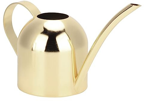 Annaffiatoio in Rame Piccolo Annaffiatoio per Piante da Interno, Annaffiatoio in Acciaio Inossidabile da 500 Ml Vaso per Spruzzare a Bocca Lunga, Annaffiatoio per Fiori Spazzolato con Impugnatura(oro)