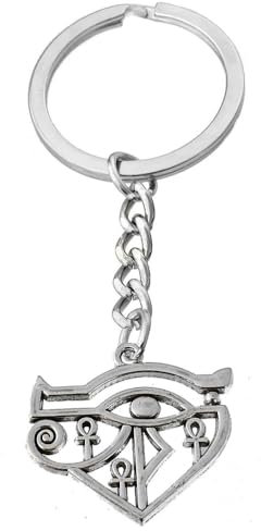 Porte-clés Oeil D'Horus Oudjat D'Egypte ânkh Croix Ansée Argenté