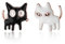 SLUYNZ Sterlingsilber Katze Ohrstecker für Mädchen Damen Haustier Katze Ohrstecker Schwarz Weiß Katze Ohrringe Geschenk für Katzen liebhaber(C-Rose Gold)