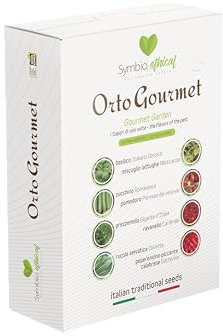 ORTO GOURMET 12.500 semi orto Italia non ibridi, Biostimolante micorrize e Trichoderma, Pomodoro piennolo, Basilico, Rucola, Prezzemolo, Zucchino, Ravanello, Misticanza, Peperoncino by Symbiagro