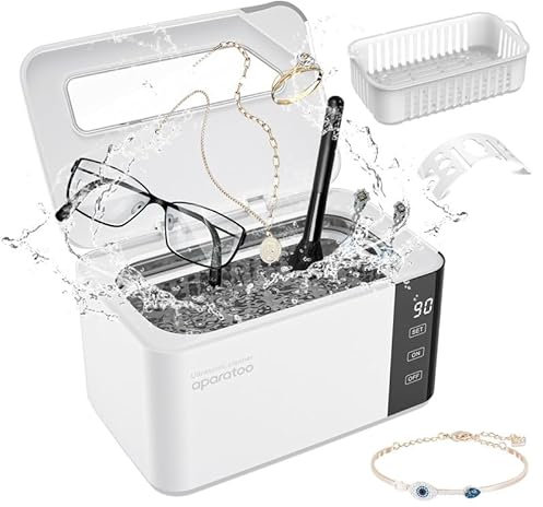 Ultraschallreinigungsgerät für Brillen, 50W 600ML Ultraschallreiniger mit 5 Modi Einstellungen 43KHz, Haushalt Professionell Ultrasonic Cleaner für Brillen Uhren Zahnersatz Rasierapparate Reinigen