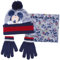 Disney Jungen Mickey Mouse 3-teiliges Winter-Set mit Bommelmütze + Handschuhe + Schal, blau / rot, 2-8 Jahre