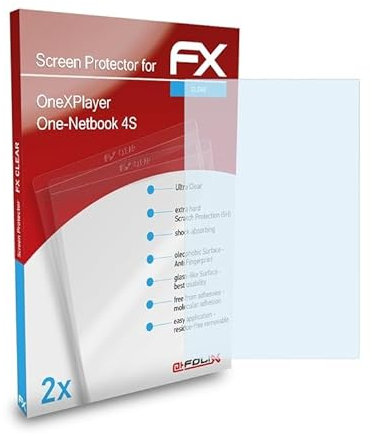 atFoliX Lámina Protectora de Pantalla compatible con OneXPlayer One-Netbook 4S Película Protectora, ultra transparente FX Protector Película (2X)