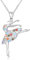 OHAYOO Ballett Kette Mädchen 925 Sterling Silber Kette Ballerina Tänzerin Kette Turnerin Halskette Ballett Anhänger Ballett Schmuck Geschenk für Turnen Mädchen(Ballett Mädchen)