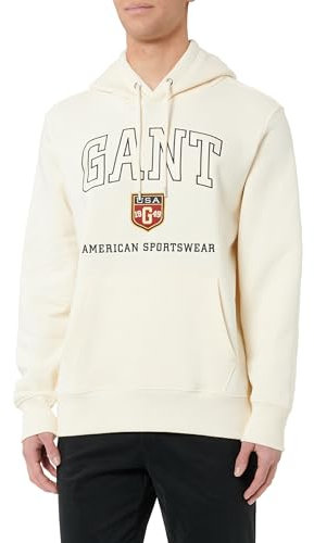 GANT Herren Graphic Hoodie Kapuzenpullover, Cream, XXL