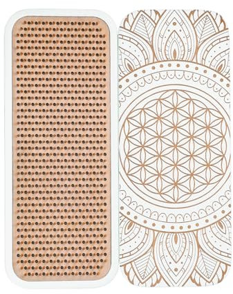 Sadhu Board, Nagelbrett, balistische Nägel, Lebensblume II, Entspannungsbrett zur Meditation, Akupunktur Massage der Füße, Nagelabstand 8mm (Aluminium)