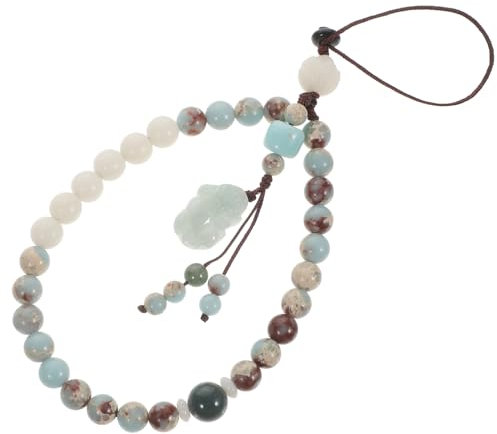 RORPOIR Short Cellphone Strap in Chinese Style Agalmatolite and Bodhi Beads for Wrist Phone Lanyard Hanging Rope Chain