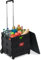 Relaxdays Einkaufstrolley, klappbar, Einkaufskorb mit Rollen, Deckel & Teleskopgriff, bis 35 kg, Rollkiste, schwarz/grau