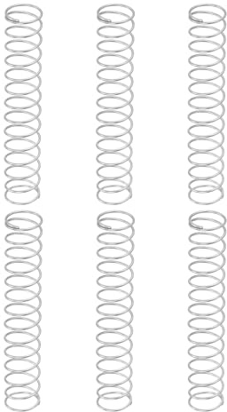 QUARKZMAN 6 Stück Druckfedern, Edelstahl Spiralfedern, 1 mm Draht Dia. x 15 mm Außen Dia. x 90 mm Länge Verlängerungsfeder Kugelschreiber Druckfedern für Werkstatt Hausreparaturen, Silber
