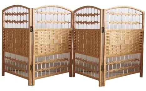 Niedriger Raumteiler, 47,24 Zoll Hohe Tragbare Trennwand For Den Innenbereich, Faltbarer Sichtschutz Aus Gewebtem Gewebe, Temporäre Wand For Klassenzimmer Oder Büros (4–6 Paneele)(Yellow,19.68 x 11.81