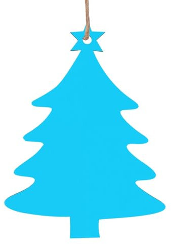 Adornos de madera de Navidad de color azul claro, adornos de árbol de Navidad, centros comerciales, supermercados, adornos de madera, 6 unidades