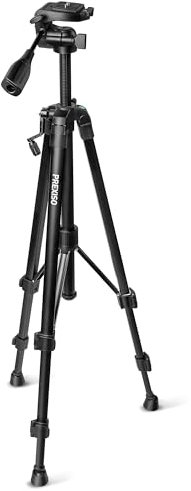 PREXISO Professionelles Laser-Level-Stativ – 154 cm stabiles Aluminium-Stativ für Laser-Wasserwaagen, leichter, ausziehbarer Stativständer mit Tasche, rutschfeste Füße, Schnellwechselplatte mit 6,35