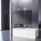 WOWINNE Duschwand für Badewanne, Duschwand 130x140cm Schwarz Gestreift Badewannenaufsatz Duschwand Weiß 3-teilig Faltbar Duschabtrennung Badewanne mit 5mm NANO ESG-Glas
