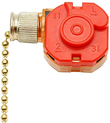 Ceiling Fan Switch,Ceiling Fan Light Switch 3-Speed Ceiling Fan Switch with Copper Bead Chain Easy-to-Install Plastic Pull Chain Switch for Ceiling Fan Light Fixture Repairment
