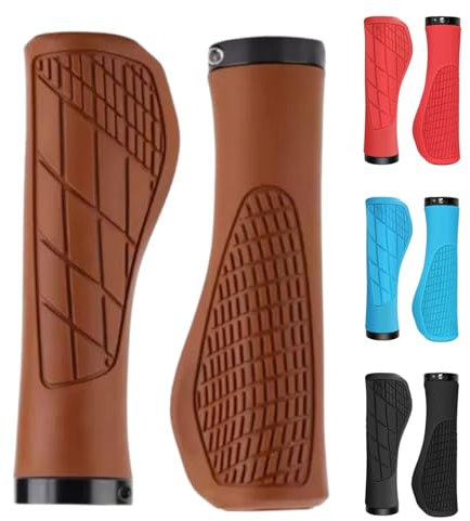 Andinus Fahrradgriffe MTB/City – Ergonomisch, mit oder ohne Klemme, Materialien (80034-BROWN)
