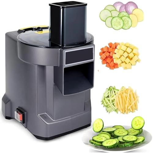 Cortador De Verduras EléCtrico | Picador AutomáTico MultifuncióN | Cuchillas De Acero Inoxidable | Calibre: 76 * 60 Mm | Para Frutas Y Verduras | Para Cebollas,Patatas, Repollo, LimóN,Grey