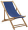 XINCXIN Liegestuhl, Terrassenstühle Gartensessel Korbsessel Chair Geeignet für Outdoor Pool Balcony Terrace Bambus und Canvas Marineblau