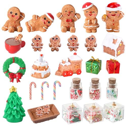 Xerteam Wichteltür Set 50 Stück Wichtel Zubehör Weihnachten (Lebkuchenmann)