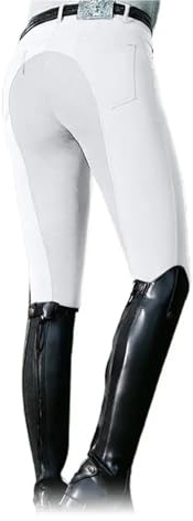 Legging d'équitation pour femme et homme - Taille haute - Pantalon de cyclisme solide, blanc, XXL
