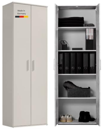 mokebo Mehrzweckschrank Aktenschrank (60x180 cm) 'Der Lange' Made in Germany, aus Holz in Kaschmir, auch als Büroschrank Allzweckschrank Schuhschrank in Beige
