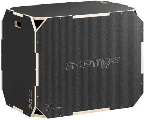 SPORTNOW Plyo Box - Cassetta per Saltare Step up jumpbox Unisex Adulto | Box per salti pliometrico, con manici, senza spigoli, piattaforma pliometrica, per allenamento pliometrico