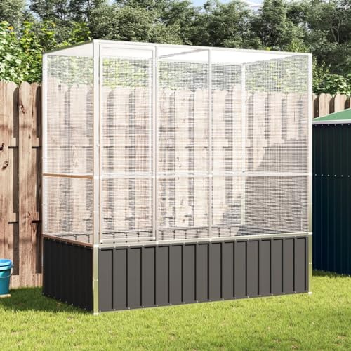 Outdoor Bird Aviary, Durable Steel Frame, 210.5x107x212 cm, Ideal for Birds, Weather-Resistant, Large Birdcage for Garden or Backyard