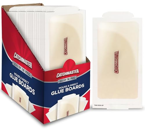 Catchmaster Compact Sticky Insect & Mouse Traps 75-Count, 3.5x7 Glue Boards for Mice & Insects, Ultra Sticky Mouse Traps Indoor for Home Use in Garages, Basements & Attics, Capture in Tight Places