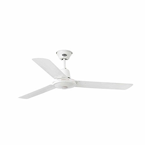 Faro Barcelona 33005 - ECO INDUS Ventilador de techo sin luz, acero, color blanco