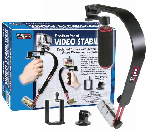 Vidpro SB-8 Video-Stabilisator für GoPro, Smartphones, Kameras & Camcorder mit Smartphone-Halterung & Adapter für GoPro