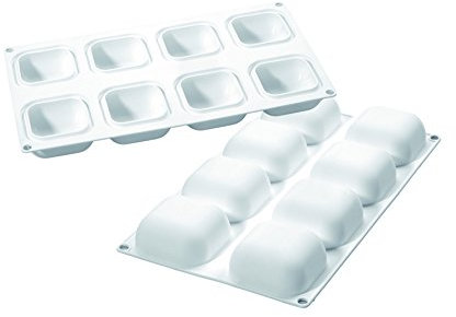 silikomart - Professional - 8 moules carrés bombés gem 100. Cuisine : Autour de la pâtisserie (Moules en Silicone)